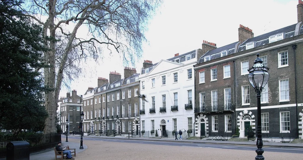 Georgian terrace townhouses on a London square